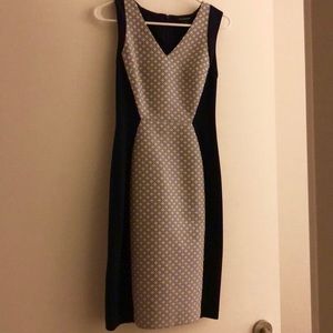 Club Monaco Fitted Work Dress in Blue Size 00